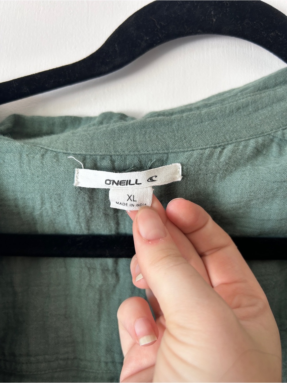 O'Neill Sage Green Lightweight Textured Coverup Shirt - Picture 2 of 3